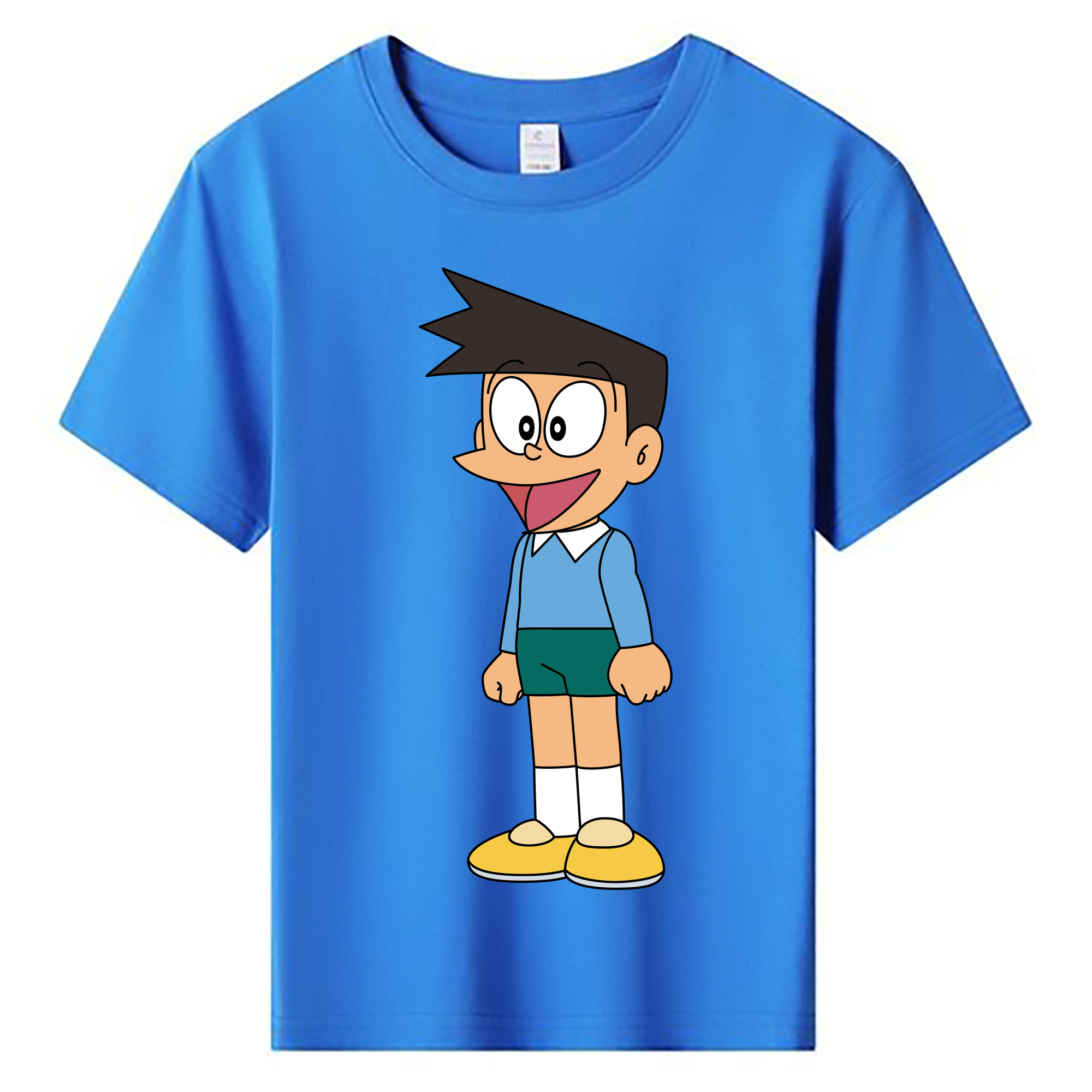 （画像用） ドラえもん 骨川 スネ夫 Doraemon Honekawa Suneo 綿100％キッズTシャツ（フロントプリント）